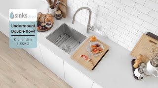 33 inch Undermount Double Bowl Kitchen Sink Stainless Steel by Stylish® S322XG Beryl [upl. by Retsof]