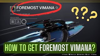 How to get Foremost Vimana exotic ship  Neomuni Sightseeing triumph  Destiny 2 [upl. by Johnette]