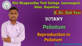 B Sc 2nd Year Botany  Reproduction in Psilotum Dr Jitendra KantiyaShri BhagwanDas Todi College [upl. by Vincelette]