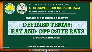 RAYS AND OPPOSITE RAYS  DEFINED TERMS  MODERN GEOMETRY [upl. by Northrup]