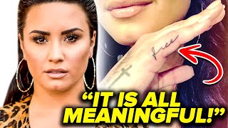 All Demi Lovatos Tattoos and Meanings [upl. by Nayhr]