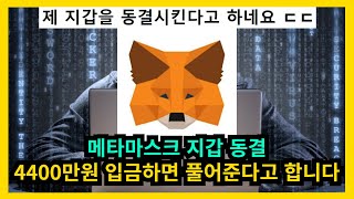 메타마스크 지갑 동결 4400만원 입금하면 풀어준다 [upl. by Nekial]