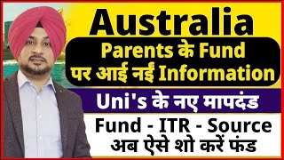 Australia  Parents के Fund पर Complete Information वाला अपडेट  Australia study visa updates 24 [upl. by Ettessil]