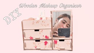 How to Assemble DIY Wooden Makeup Organizer  Affordable MakeUp Organizer [upl. by Zorah]