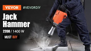 VEVOR Demolition Jack Hammer  Powerful Motor amp Lightweight amp Shock Absorbing Handle [upl. by Otrebilif]