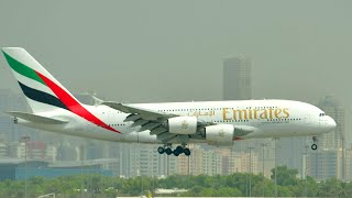 IMPOSSIBLE LANDING Clear Weather When Landing AIRBUS A380 EMIRATES AIRLINES at DUBAI Airport [upl. by Shirline]