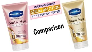 Vasline Healthy Bright GlutaHya Dewy Radiance Serum In Lotion Vs Vasline GlutaHya flawless glow [upl. by Aletse]