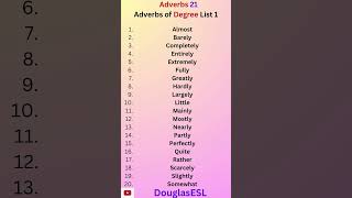 Adverbs 21 Adverbs of Degree List 1 languagelearning adverb esltutor vocabulary english [upl. by Aikenat]