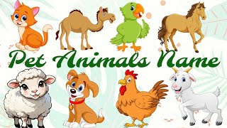 Domestic Animals name in English  pet animals name for kids petanimalsname [upl. by Crawford]