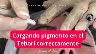 Consejos para cargar con pigmento el Tebori para Microblading [upl. by Vaclava801]