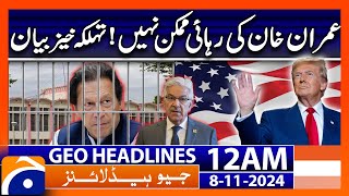 Geo News 12 AM Headlines 8 Nov 2024 [upl. by Ynner]