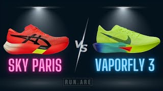 ASICS Metaspeed Sky Paris vs Nike Vaporfly 3 VAPORFLY MEETS ITS MATCH  Shoe Comparison Review [upl. by Atikram898]