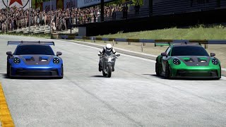 Kawasaki H2 vs Porsche 911992 GT3 RS Pro Charged Touring at Old SPA [upl. by Vokay112]