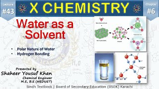 43 Water as a Solvent  Ch 6 Water  10 new chemistry book  Sindh Board  ykSir [upl. by Darell]