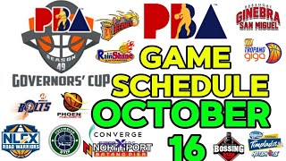 PBA Governors Cup 2024 Game schedule on October 162024 [upl. by Aryamoy]