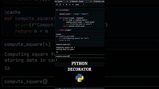 Python How to use decorator to return cached data codingtutorials decorators python [upl. by Eiznekam515]