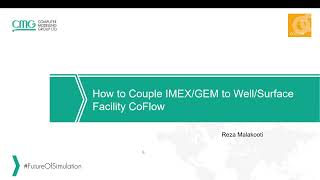 CMG Tutorial How to Couple IMEXGEM to WellSurface Facility using CoFlow [upl. by Madge]