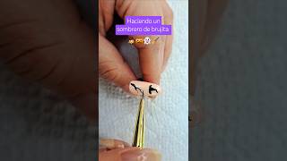 ¡Haciendo un sombrero de brujita 🧙🧙🎃👻shorts naturalnails halloween2024 witchnails ✌🏻💜 [upl. by Eittah439]