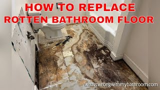 Small Bathroom Renovation ROTTEN FLOOR REPLACEMENT [upl. by Aihtnis80]