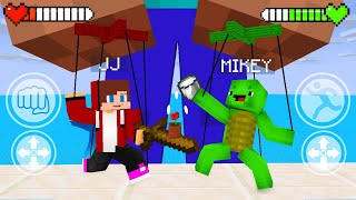 JJ vs Mikey PUPPET PVP BATTLE Game  Maizen Minecraft Animation [upl. by Samira730]