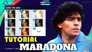 TUTORIAL COMPLETO  COMO CREAR A MARADONA EN PES 2021  HOW TO CREATE  FACE amp STATS  LuisFCH [upl. by Nimar]