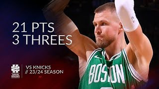 Kristaps Porzingis 21 pts 3 threes vs Knicks 2324 season [upl. by Dari]