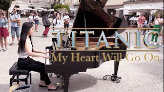 Titanic  My Heart Will Go On Piano Cover Sheet Music  Céline Dion  Street Piano  YUKI PIANO [upl. by Ahsemat286]