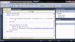 VBNET Get Public IP Address on Visual Basic 2010 [upl. by Alper618]