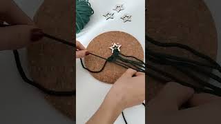 Mini makramé karácsonyfa dísz készítés  macrame christmas tree tutorial macrametutorial [upl. by Bore]