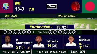 West Indies vs Bangladesh Live  1st Test  WI vs BAN Live  Scores amp Commentary cricketlive [upl. by Medlin]