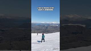 Snowboarding at Coronet Peak Queenstown shortsfeed adventure familytime 6yearold youtubeshorts [upl. by Enomar]