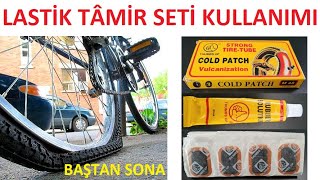 Bisiklet lastik tamir kiti seti nasıl kullanılır  Patlak bisiklet lastiği tamir nasıl yapılır [upl. by Okoyk460]