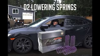 D2 Lowering Springs Installation Civic Hatchback Sport 18 [upl. by Idou]