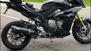 2019 BMW s1000xr scproject slip on and akra titanium header [upl. by Nytsyrk]