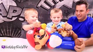 Huge Mario Toy Game Play with HobbyKids [upl. by Gilpin60]