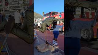 People are reacting to living statue performer levitating [upl. by Epolenep]