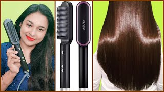 OneStroke HairStraightening Comb On 2 Hair TypesTiktok Viral Hair Straightening Comb [upl. by Flanigan]