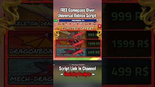 Roblox Universal FREE GAMEPASS GIVER  roblox script shorts robloxexploits [upl. by Heinrike693]