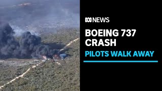 Boeing 737 crash pilots walk away from fiery wreckage  ABC News [upl. by Riana678]