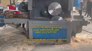 Round log rip saw short log multiple circular blade sawing machine [upl. by Tobe674]