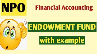 Endowment fund in NPO  Treatment of endowment fund and its investment in NPO [upl. by Paterson]