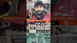 La CGT manifeste devant le COJO Paris 2024 [upl. by Aetnuahs10]