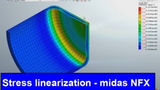 Midas NFX 2013  Stress linearization tutorial [upl. by Soinotna]