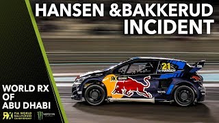 The MASSIVE Incident Between Hansen and Bakkerud  2019 FIA World Rallycross Abu Dhabi [upl. by Yl]