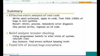 Stanford University Retooled Static code analysisPart Six [upl. by Latsyrc]