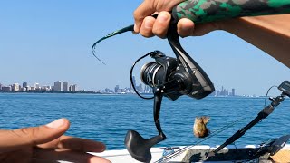 Fishing for Smallmouth bass on Lake MichiganMorning Bite [upl. by Haelak920]