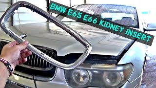 BMW E65 E66 GRILL KIDNEY CHROME REMOVAL REPLACEMENT 730d 730i 735i 740d 740i 745i 745d 750i 745li [upl. by Hengel]