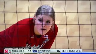 Nicklin Hames Incredible Dig Nebraska Husker Blackshorts Volleyball vs Pitt 121621 Final Four [upl. by Virendra]