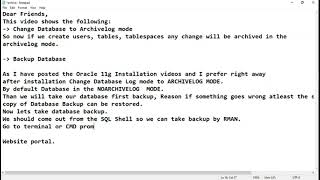 Change Database To Archivelog Mode And Backup Database [upl. by Saphra362]