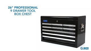 SGS 26quot Professional 9 Drawer Tool Box Chest [upl. by Wakefield]